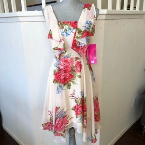Betsey Johnson Floral Handkerchief Dress NWT Size 4